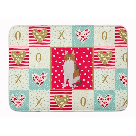 Carolines Treasures 19 x 27 in. Aegean Cat Love Machine Washable Memory Foam Mat CK5734RUG